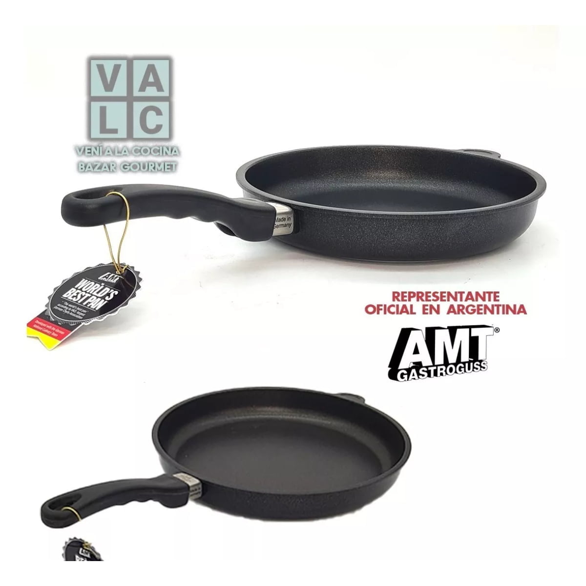 AMT Gastroguss, sarten wok, Ø 28cm, 11cm de alto - induccion, 1 pieza,  Perder